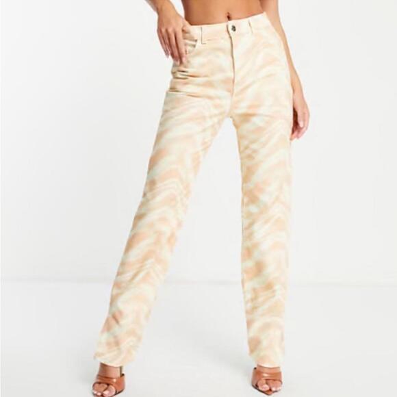 ASOS DESIGN l NWT Straight Leg Abstract Jeans Size 12 - Picture 11 of 11